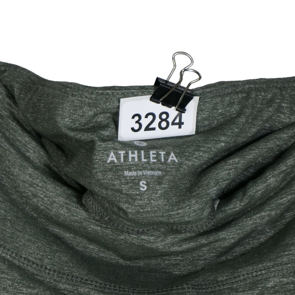 Athleta Chaturanga Capri Leggings Women Small Green Criss Cross Low Rise Yoga - Picture 12 of 12